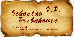 Vekoslav Pribaković vizit kartica